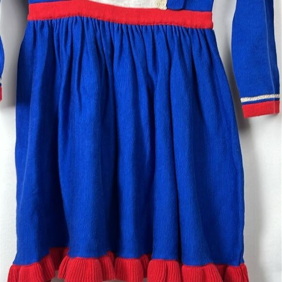 Mini Boden blue and Red Nutcracker Sweater Dress NWT size 3-4 years - Picture 6 of 14